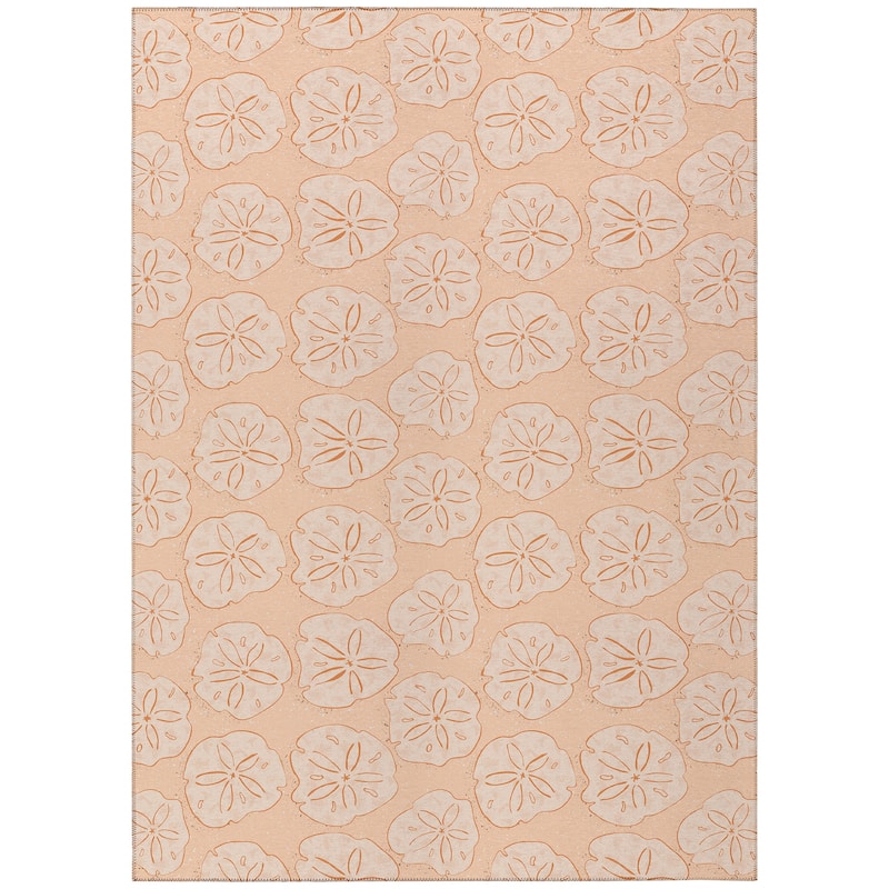 Indoor/ Outdoor Surfside Starfish Washable Rug New - Nectarine - 10' x 14'