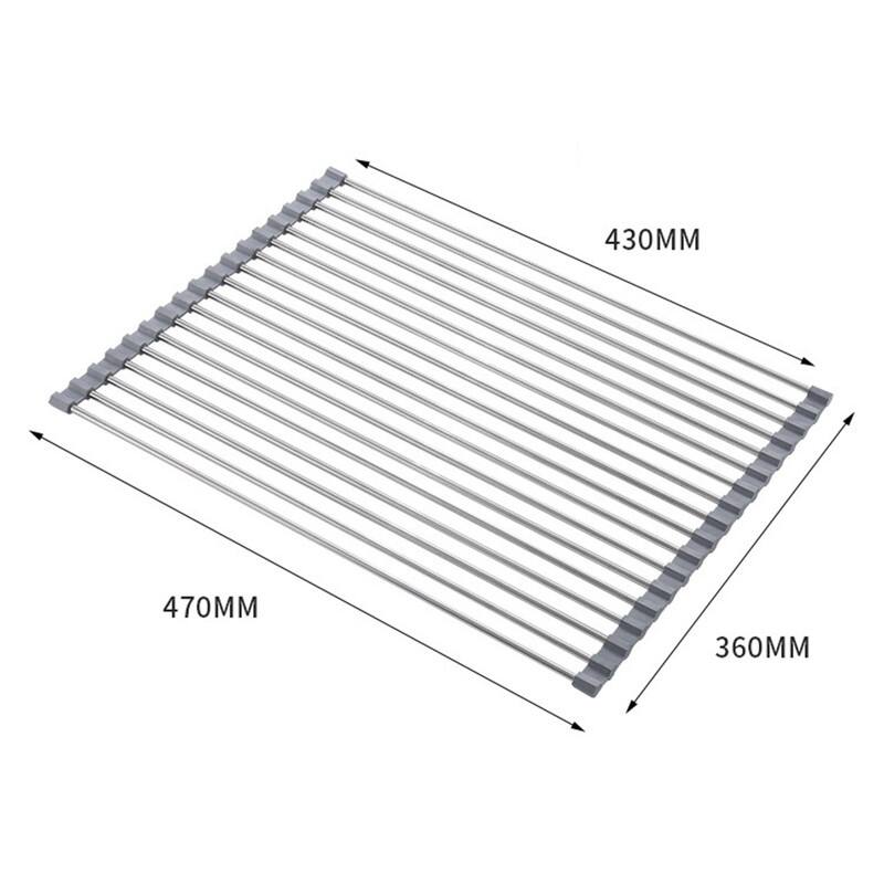 Extra Large 18.5"x14.2" Roll Up Dish Drying Rack Over The Sink Dish Drainer