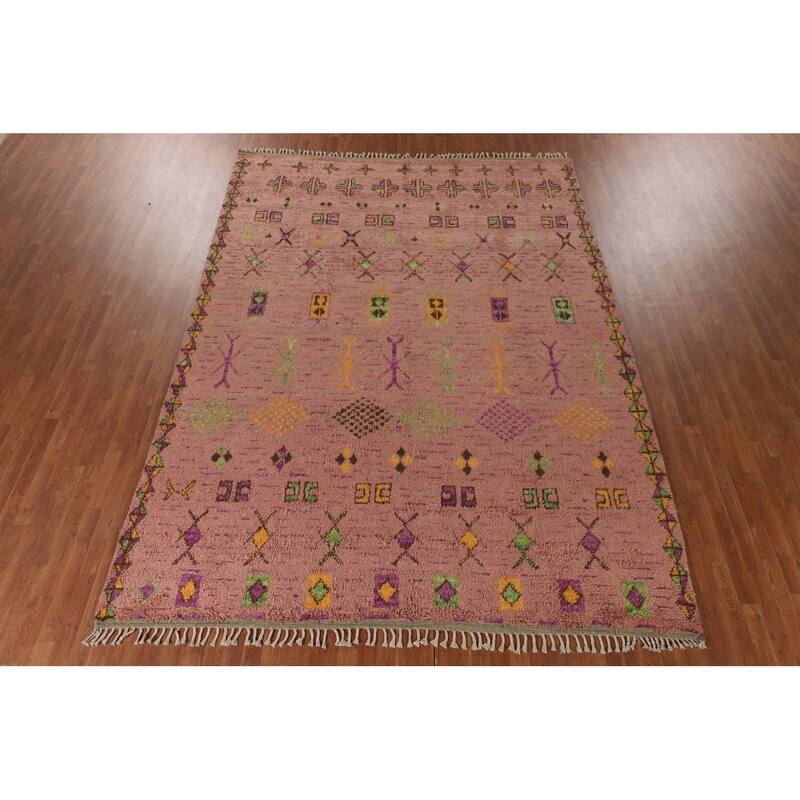 Tribal / Moroccan Area Rug Handmade Oriental Wool Carpet - 9'0" x 12'5"