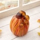 preview thumbnail 5 of 34, Glitzhome Multi Striped Fall Harvest Glass Pumpkins Halloween Thanksgiving Festival Decorations