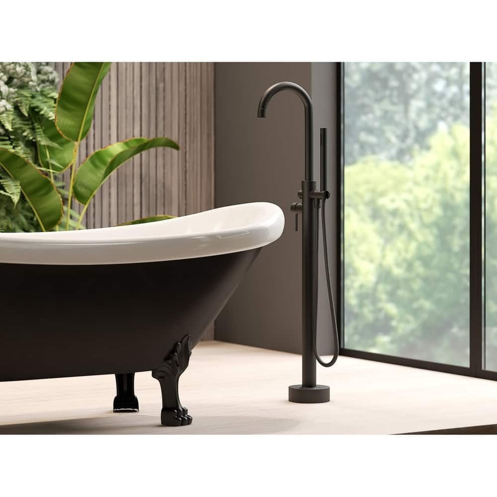 Neptune Single Handle Floor Mounted Gooseneck Freestanding Tub Filler