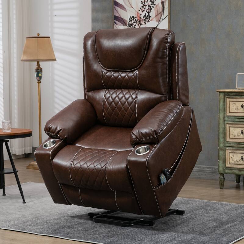Oversized Electric Recliner Chair Elderly Power Lift Chair, 400 lbs. - Brown