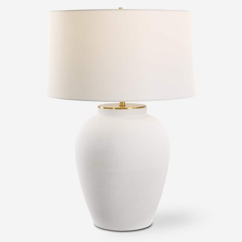 Uttermost Adelaide White Table Lamp - 29"H, Shade 11"H x 20"Dia.