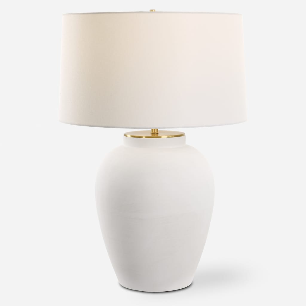 Uttermost Adelaide White Table Lamp - 29"H, Shade 11"H x 20"Dia.
