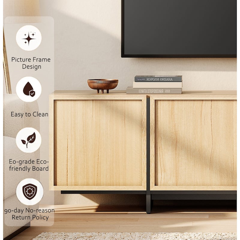 WAMPAT Modern TV Stand and Sideboard Buffet Cabinets Set of 2, Entertainment Center with Storage, Multifunctional Cabinet