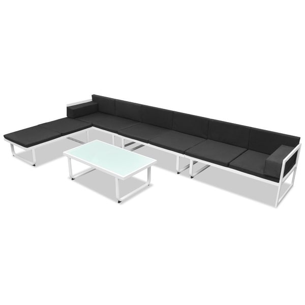 vidaXL 5 Piece Garden Lounge Set Textilene Aluminium Black
