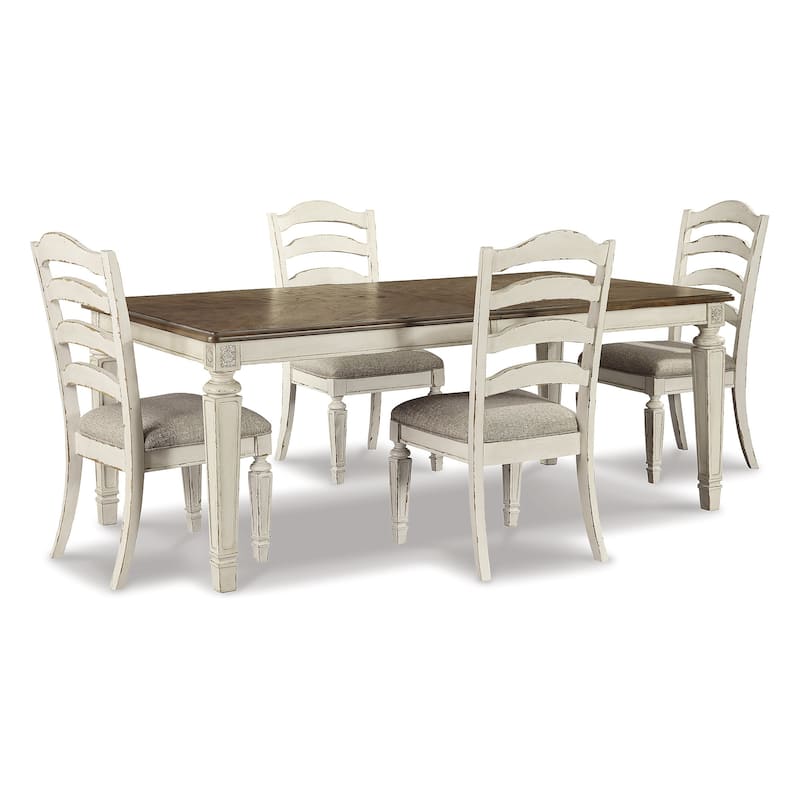 Signature Design by Ashley Realyn White / Light Brown 5-Piece Dining Package