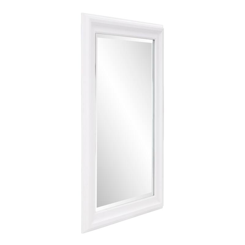 Allan Andrews Copper Grove Lilas Matte White Rectangular Wall Mirror