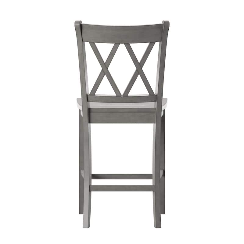 Eleanor X-Back Wood Counter Chairs (Set of 2) by iNSPIRE Q Classic