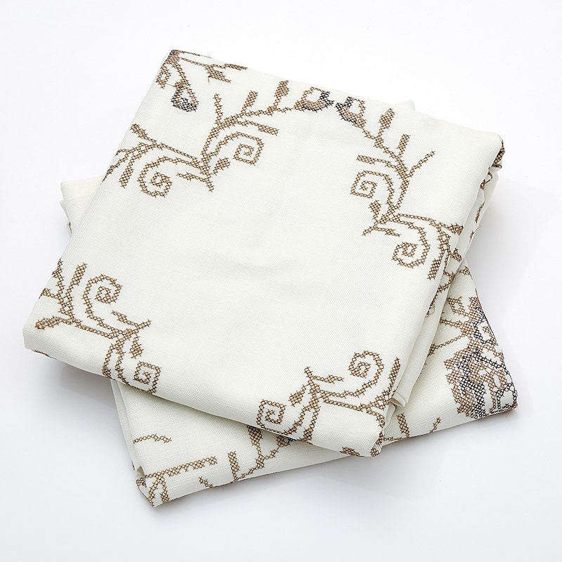 Canvas Pillow Shells with Rose Embellishments (Set of 2), NO INSERT