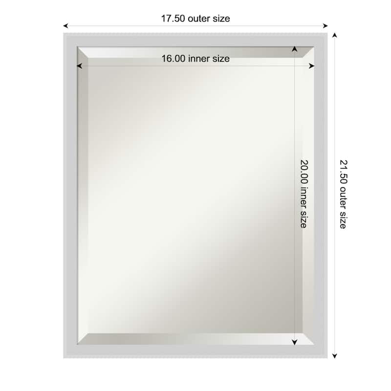 Incline Beveled Wood Framed Wall Mirror - 18 x 22 in - Incline Silver
