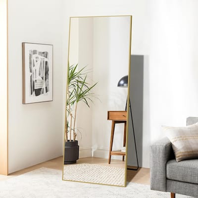 64x21"Full Length Mirror, Aluminum Alloy Frame Floor Mirror, Large Mirror Free-Standing Hanging or Leaning, Full Body Mirror