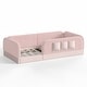 preview thumbnail 50 of 124, Twin/Full/Queen Teddy Fleece Floor Bed with Upholstered Safety Rails and Pocket