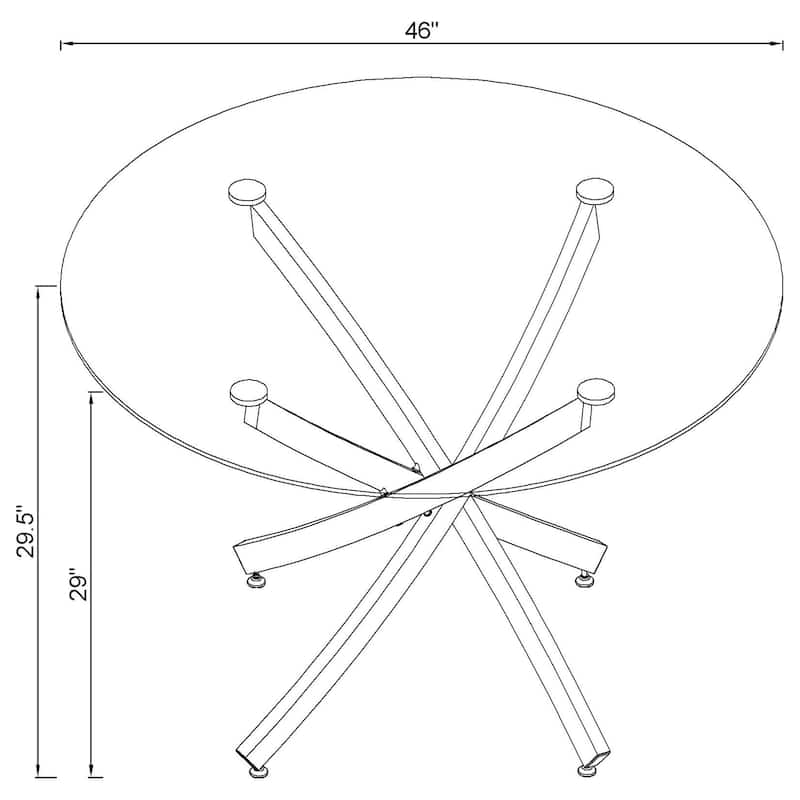 Beckham Brass and Clear Round Dining Table