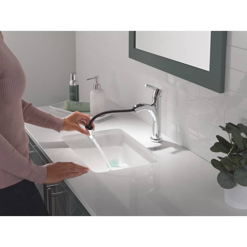 Delta 15749LF-PD Nicoli 1.2 GPM Single Hole Bathroom Faucet with Pull