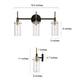 Alva Black Gold 3-Light Modern Vanity Lights Bathroom Light Fixture with Cylinder Shades - 19.5" L x 6" W x 11" H