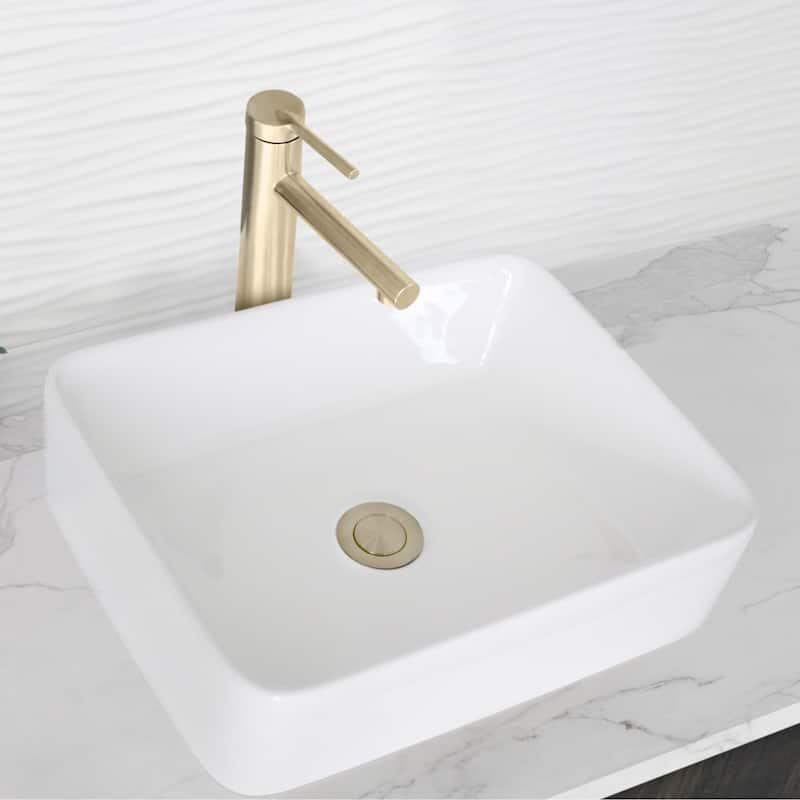 STYLISH Single Handle Bathroom Vessel Sink Faucet, Stainless Steel - Faucet Height: 11 5/8" Spout Height: 9 1/8"