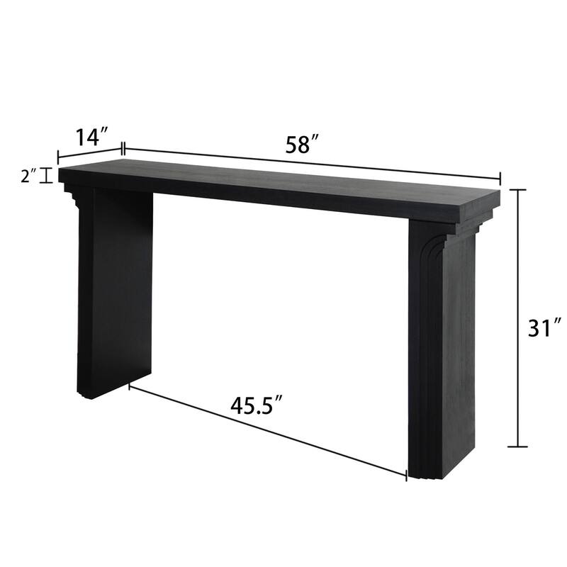 Modern Minimalist Wooden Console Table, Hallway Tables with Curved Legs