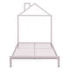 preview thumbnail 32 of 46, Metal Platform Bed for Kids, Low Bed Frame with House Shaped Headboard & Slats Support, No Spring Box Need, Easy to Assembly