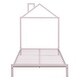 preview thumbnail 21 of 25, Twin Size Metal Platform Bed with House-Shaped Headboard Design for Kids, Boys and Girls