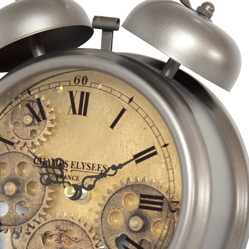 Yosemite Home Decor Brass Gear II Table Top Clock - 10 x 7.5 x 3