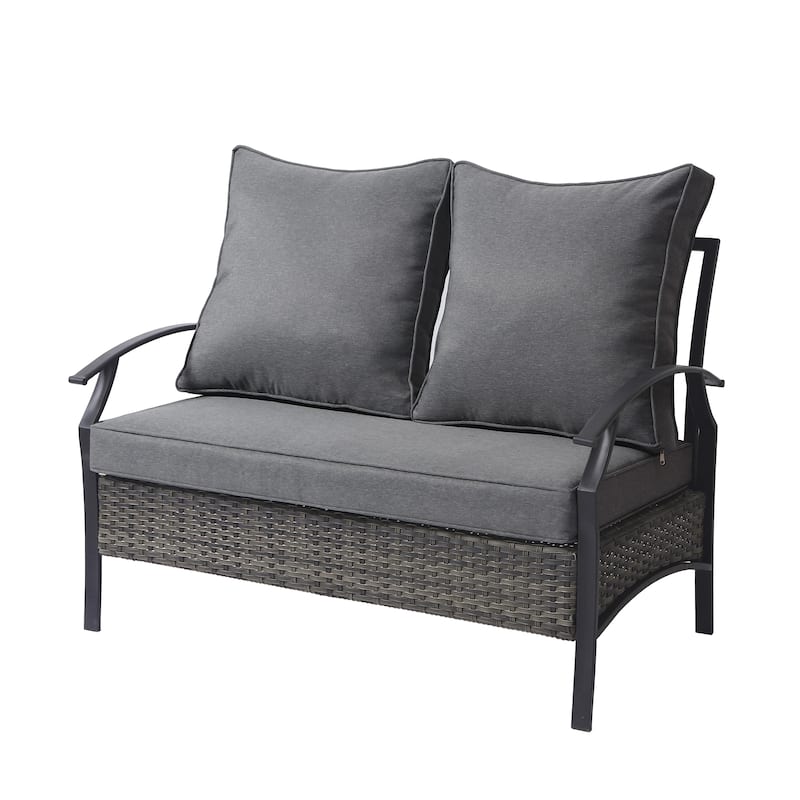 Outdoor Patio 50" W Loveseat/ 73" W Sofa with Cushions