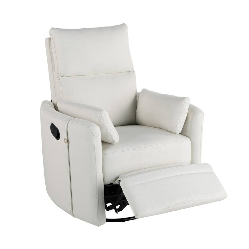 360 Swivel Manual Living Room Recliner Rocker Chair with 2 Pillows