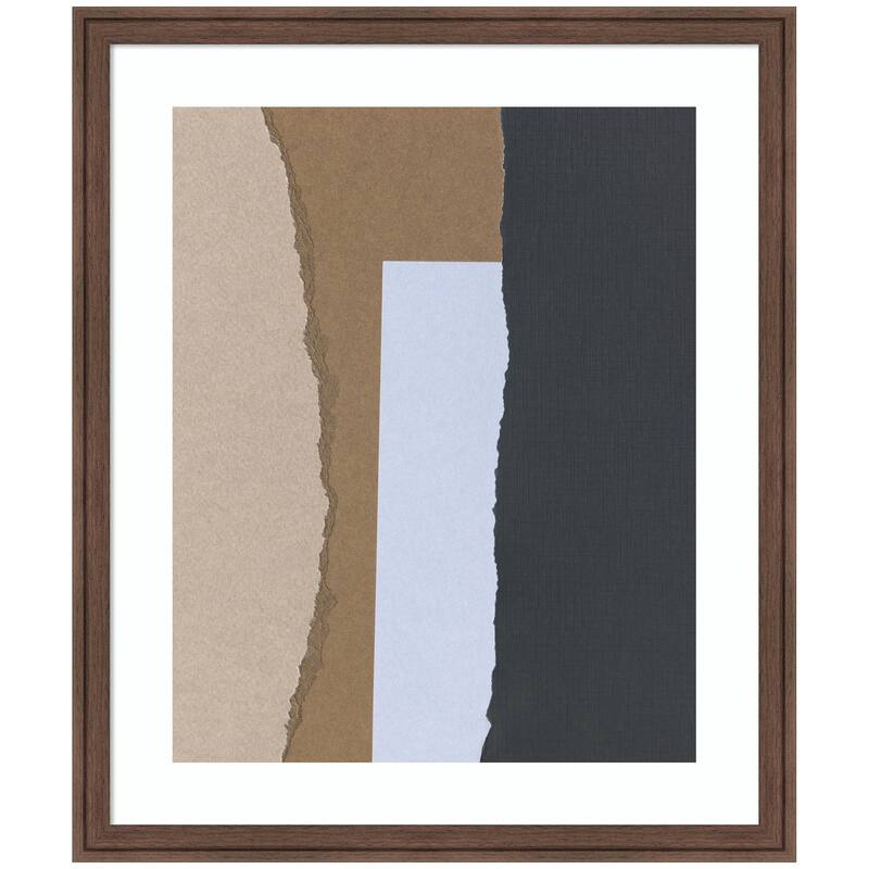 Kate and Laurel Torn Paper No3 by Mareike Bohmer Framed Wall Art Print - 22 x 26 - Brown