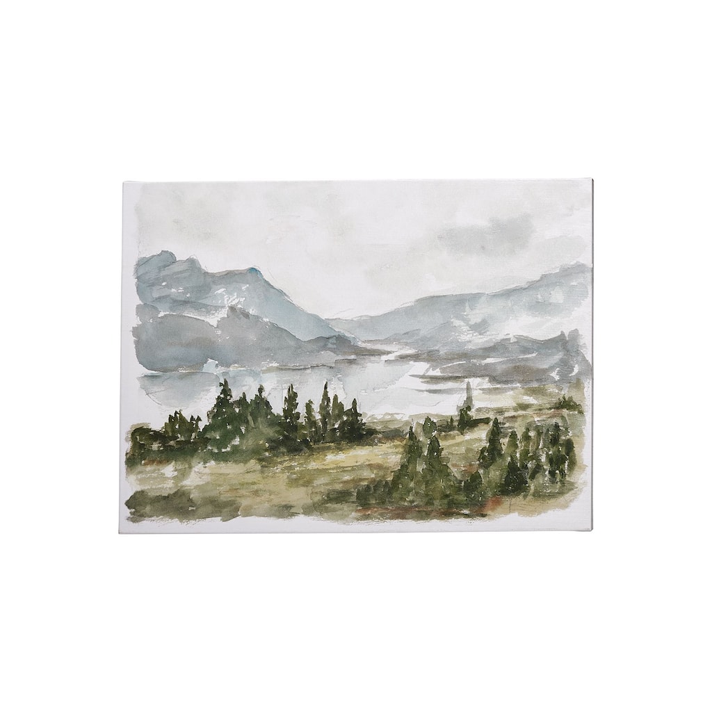 Overcast Reservoir I (36 x 27) Canvas Art Print