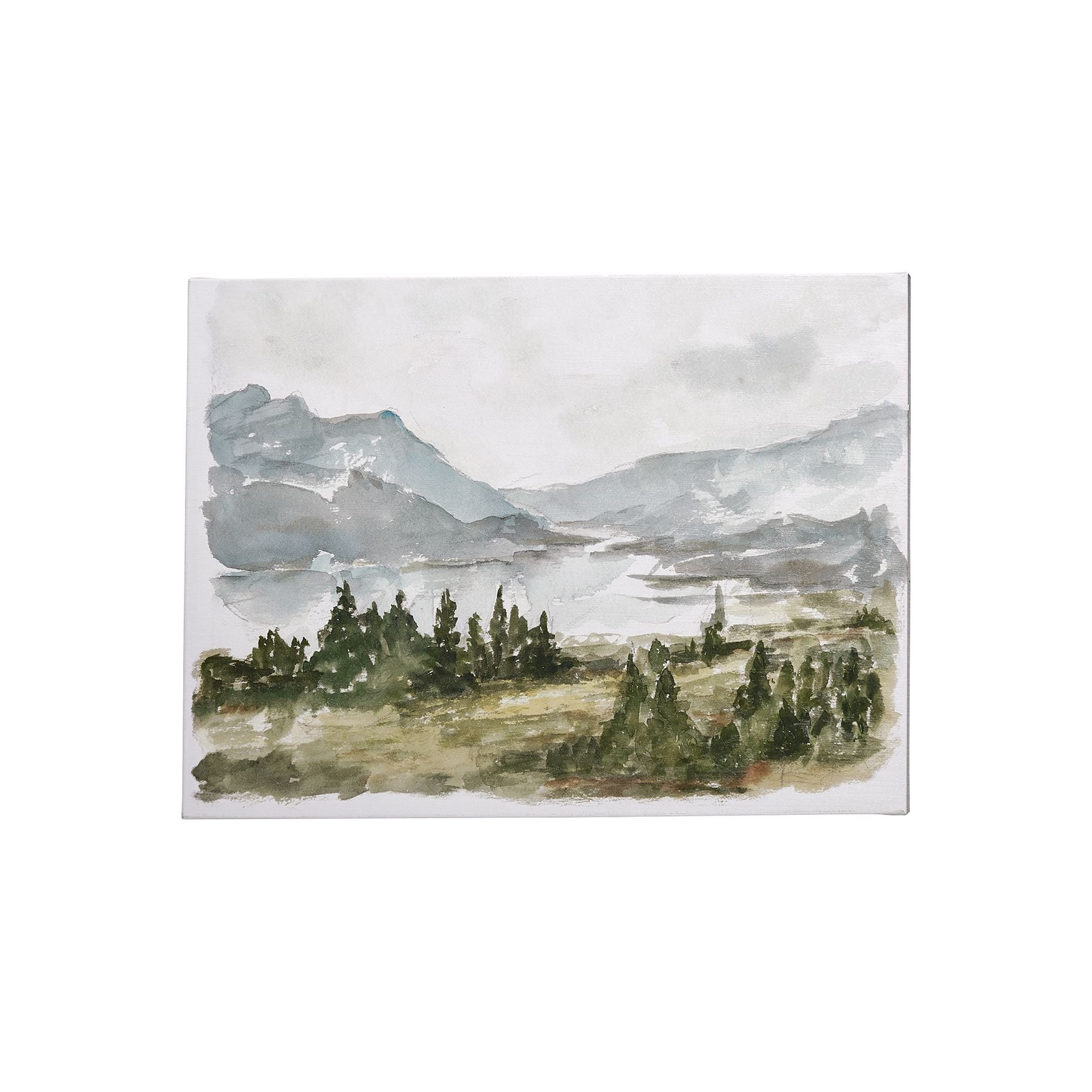 Overcast Reservoir I (36 x 27) Canvas Art Print