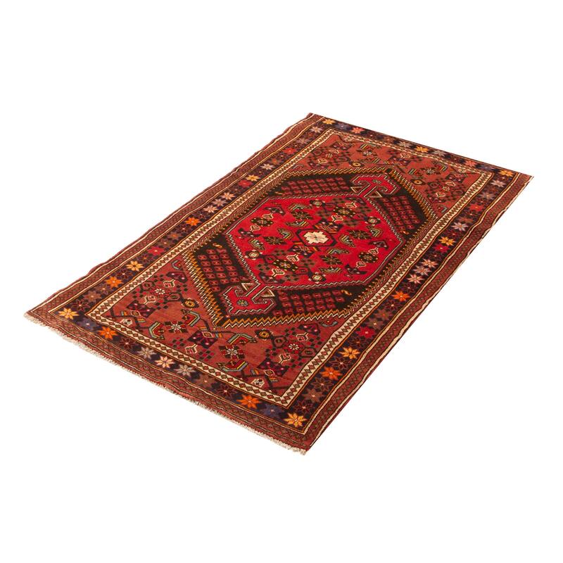 ECARPETGALLERY Hand-knotted Andelz Red Wool Rug - 3'9 x 6'4