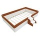 preview thumbnail 9 of 11, Twin Size Upholstered Bed Grounded Bed Slats Platform Bed with Safety Fence and Stairs, Rectangle Framework Easy Assembly
