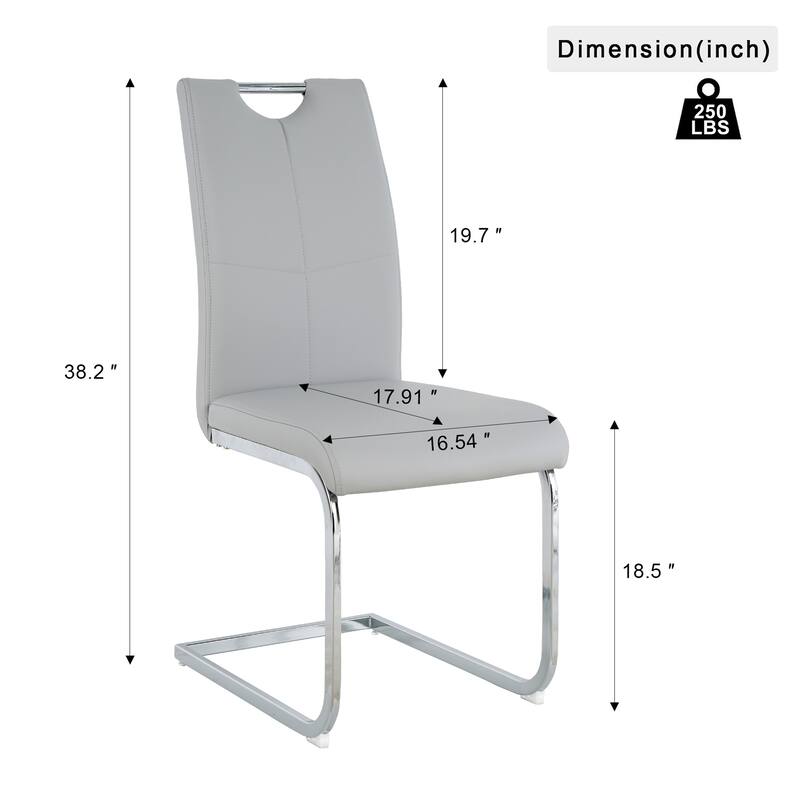 Modern Dining Chairs with Faux Leather Padded Seat Set of 2