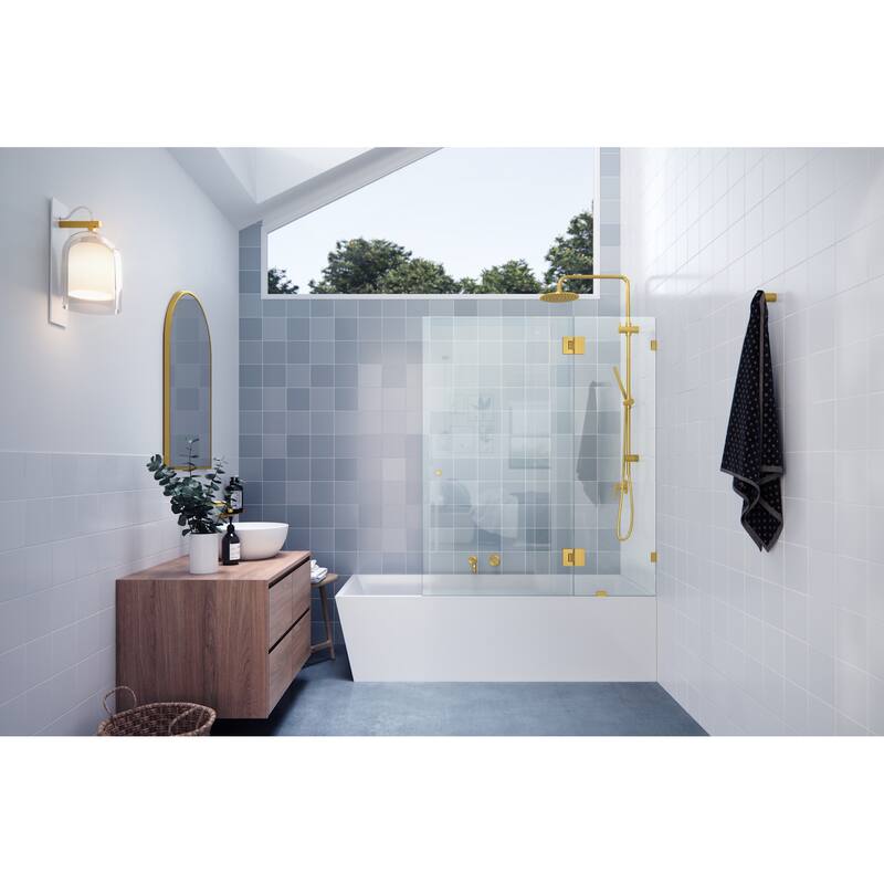 Glass Warehouse GW-B-GH-51 Halo 58" High x 51" Wide Hinged Frameless