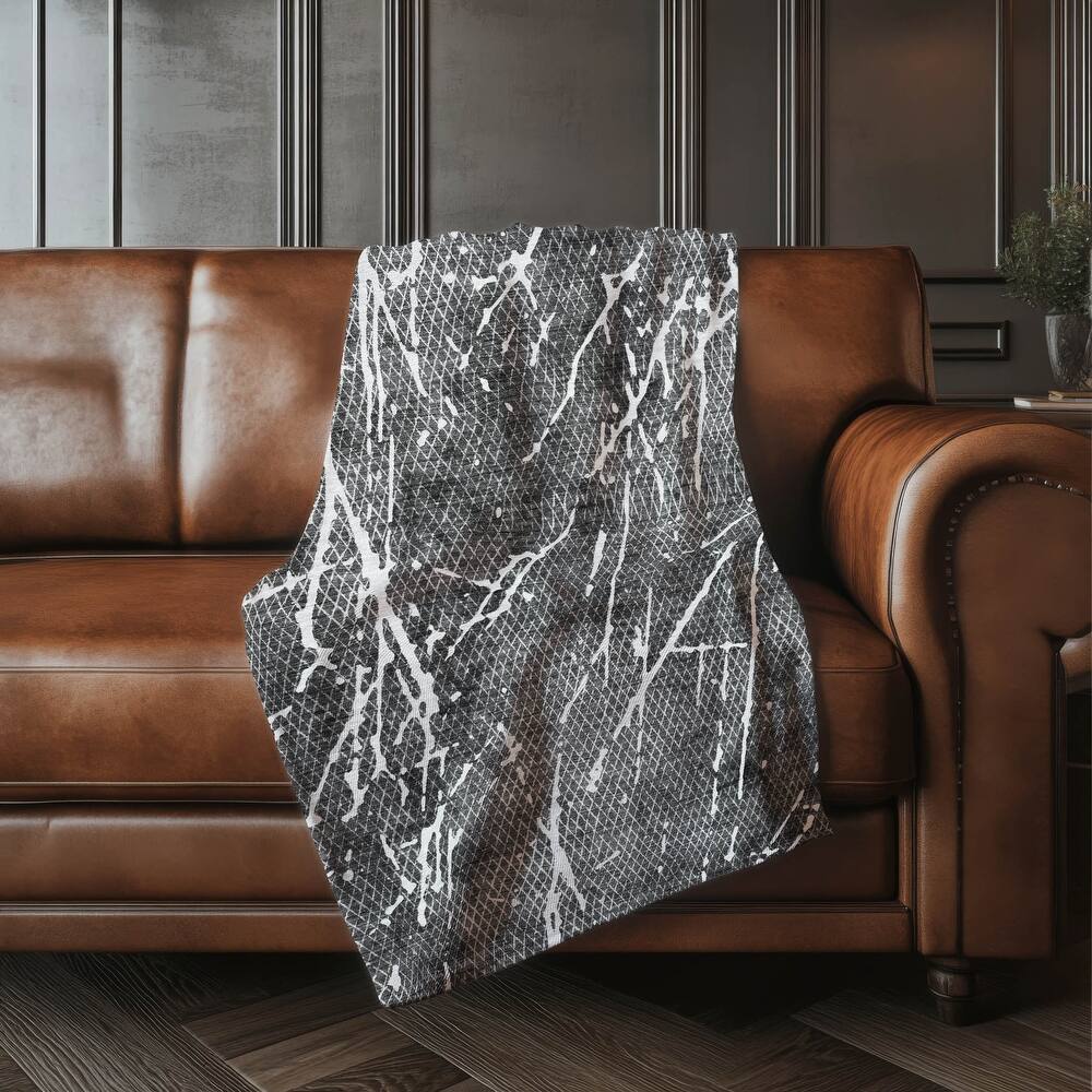 Premium Machine Washable Contemporary Fragment Sherpa Throw Blanket