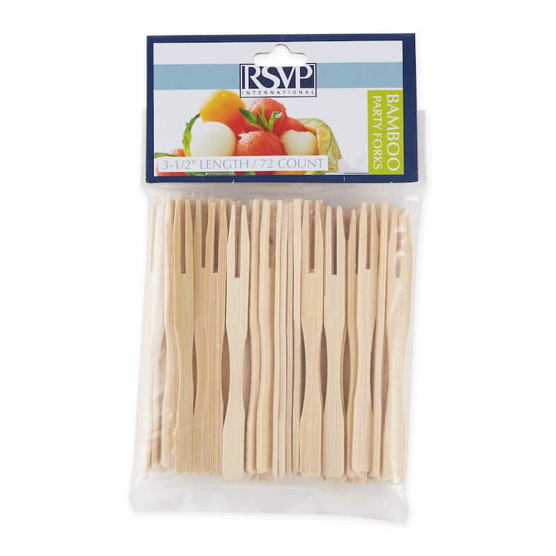 Bamboo Party Picks - Party Fork, 72-Count, 3-1/2-inch - Bamboo 72 count