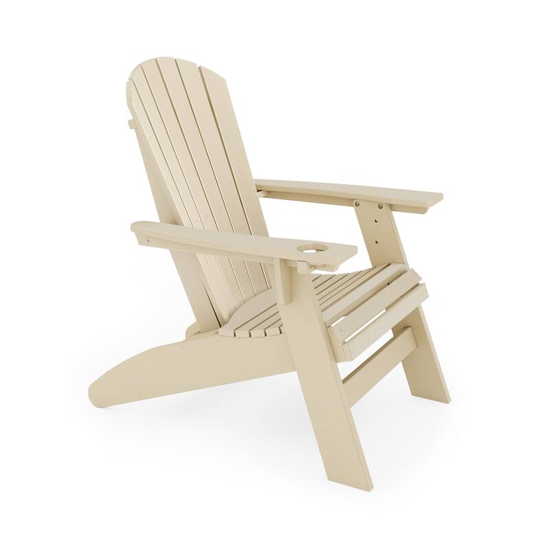 Brown Adirondack Chair - Sturdy Hdpe Poly Lumber For Poolside (Excluding the table)