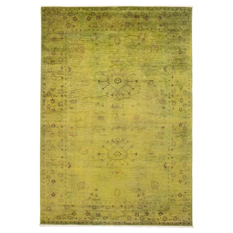 ECARPETGALLERY Hand-knotted Vibrance Lime Wool Rug - 6'0 x 8'9 - Lime - 6'0 x 8'9