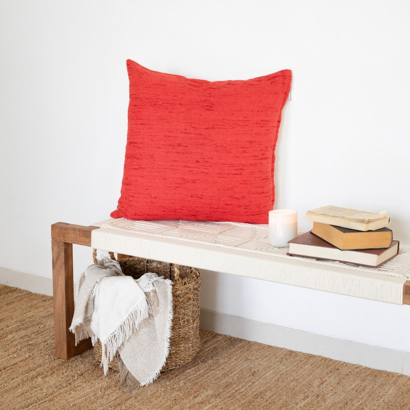 HomeRoots 20" X 20" Coral Linen Zippered Pillow