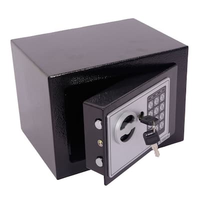 Home Office Security Keypad Lock Electronic Digital Steel Small Safe Box - Black