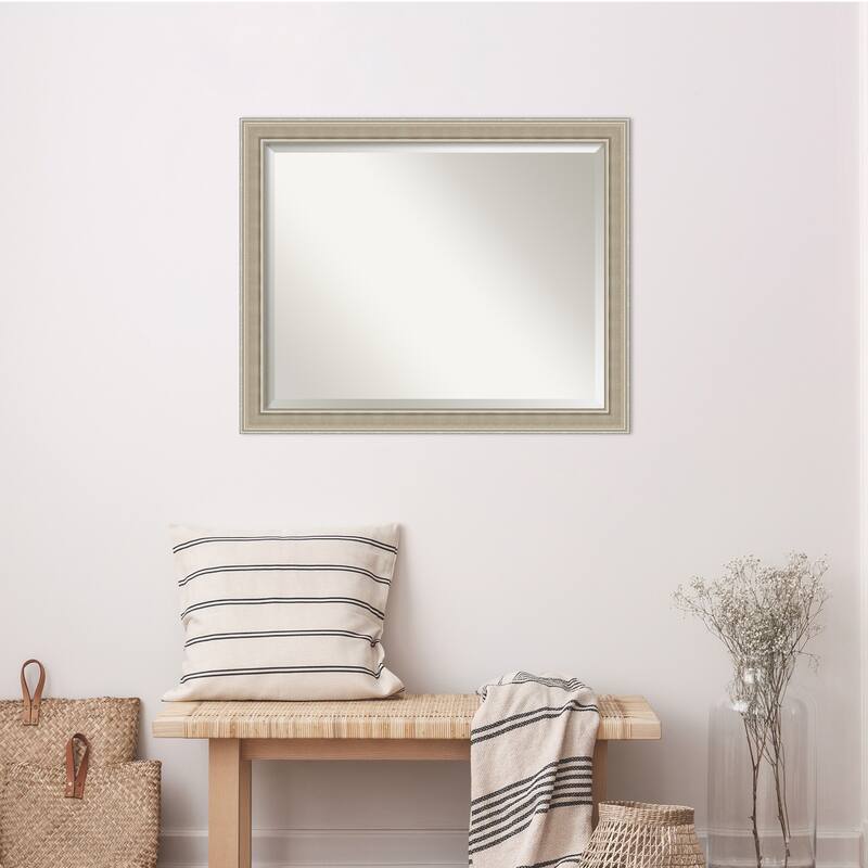Mezzo Silver Beveled Wood Framed Wall Mirror - Mezzo Silver