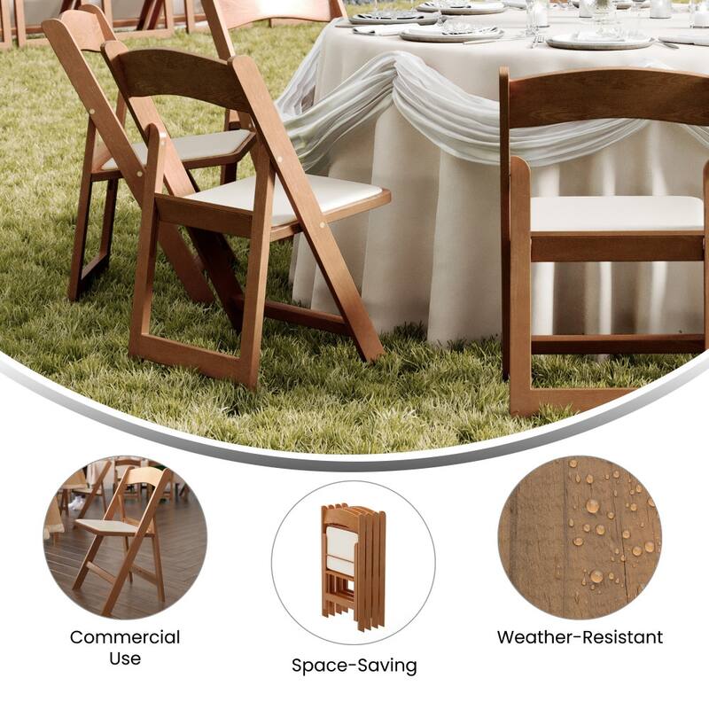 Set of 2 Folding Chairs with Padded Seats - 18"D x 17.25"W x 30.75"H