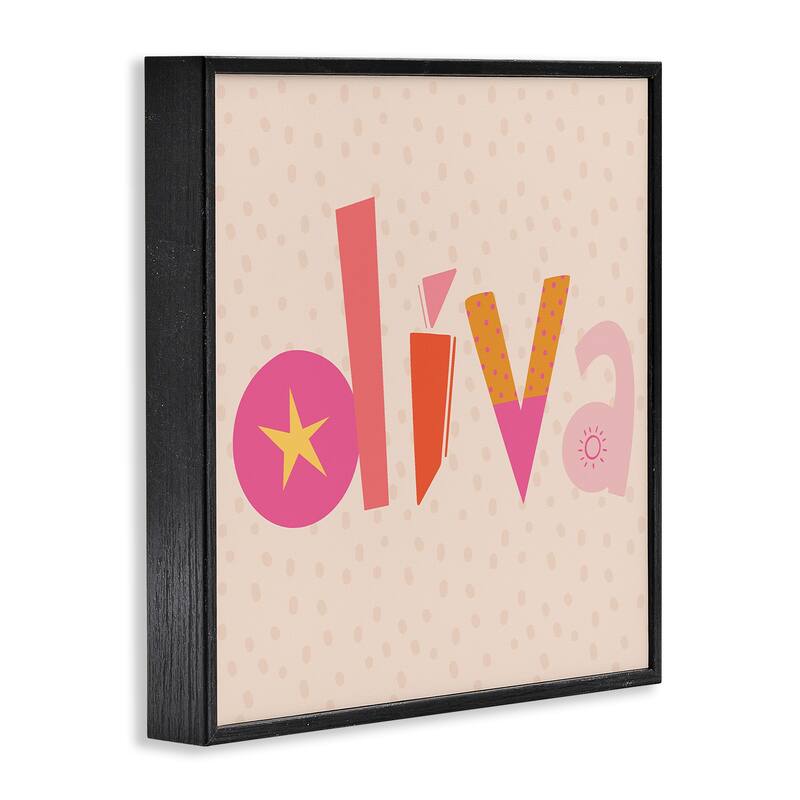 Stupell Diva Patterned Whimsical Text Framed Giclee Art Design By Sazerelli Designs
