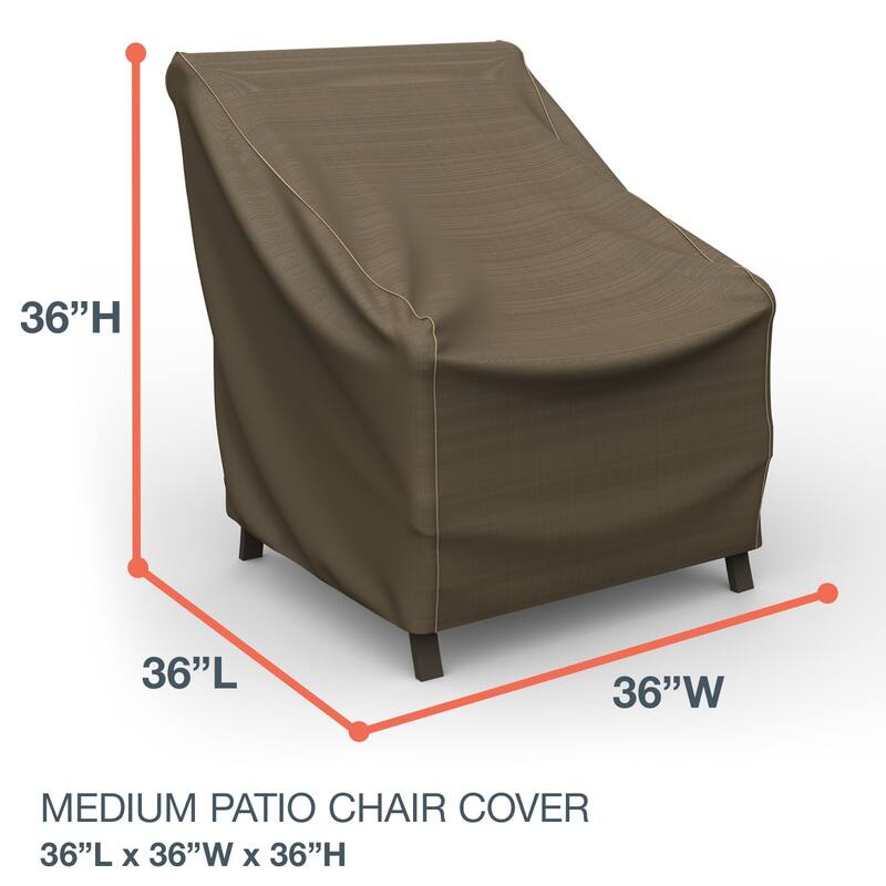 Budge StormBlock™ Hillside Black and Tan Patio Chair Cover - Medium - 36"H x 36"W x 36" Deep