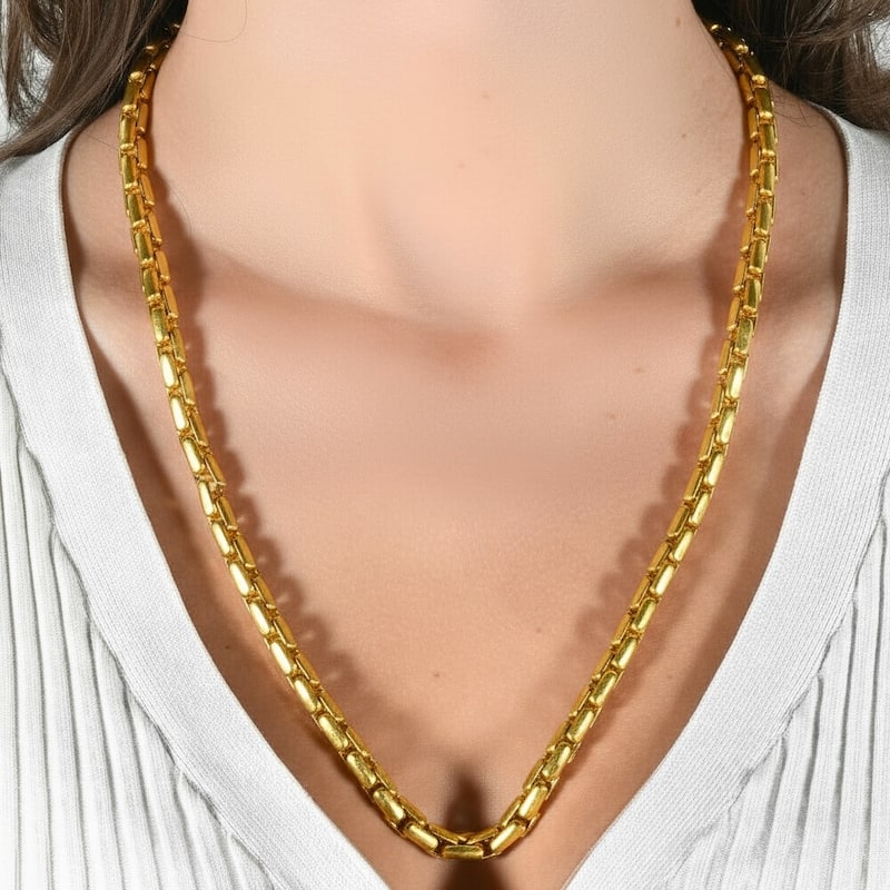 Bliss Diamond Yellow Gold Women's 24" Chain Necklace 43 Grams 7mm Thick