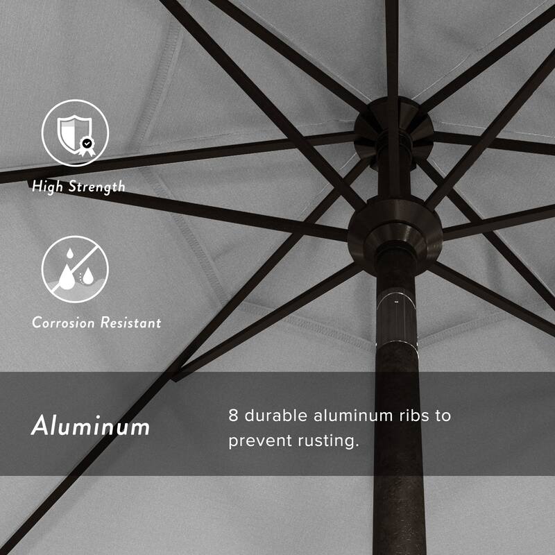 Pompano 9ft Crank Lift Push Button Tilt Round Patio Umbrella by Havenside Home, Base Not Included