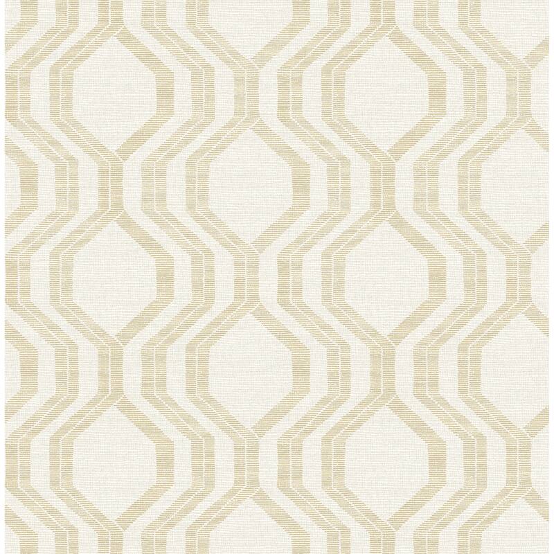 A-Street Prints Burton Gold Modern Ogee Wallpaper