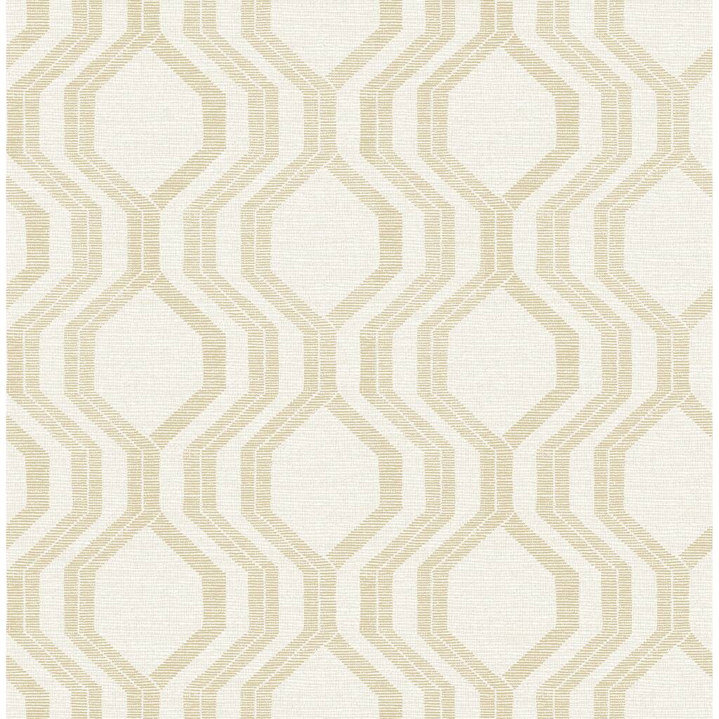 A-Street Prints Burton Gold Modern Ogee Wallpaper