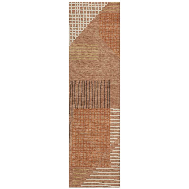 Machine Washable Indoor/ Outdoor Casual Contemporary Chantille Rug