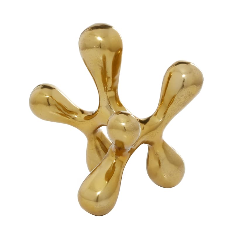 CosmoLiving by Cosmopolitan Gold Aluminum Metal Abstract Decorative Sculpture